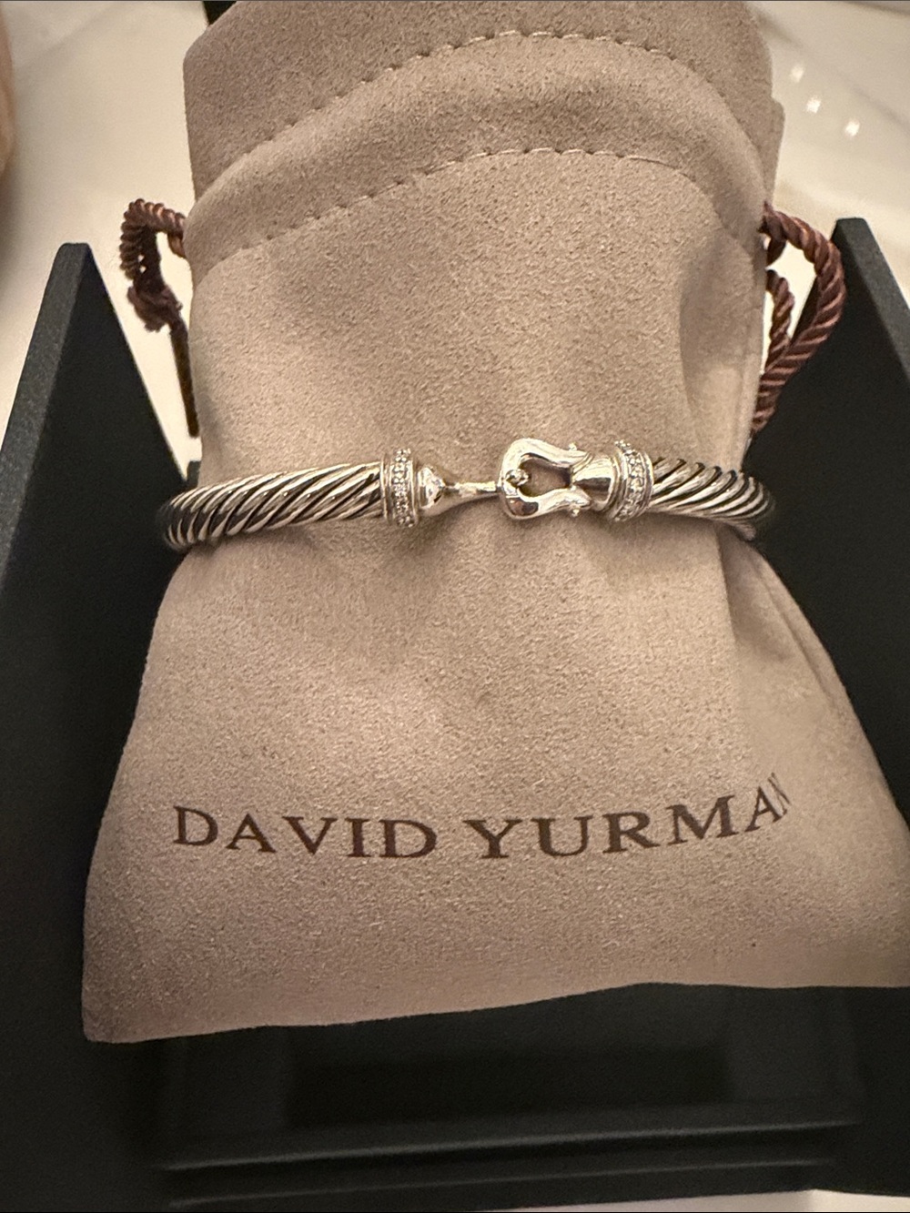 David Yurman Buckle Classic Cable Bracelet - Silver